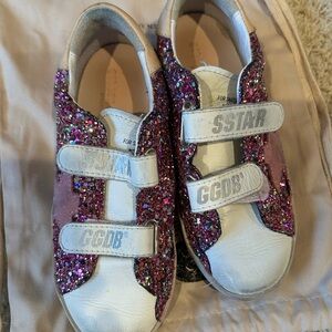Golden goose purple glitter sneakers